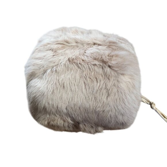Vintage Handwarmer Muff Beige Fur Victorian Elegant Edwardian Winter - Picture 6 of 8